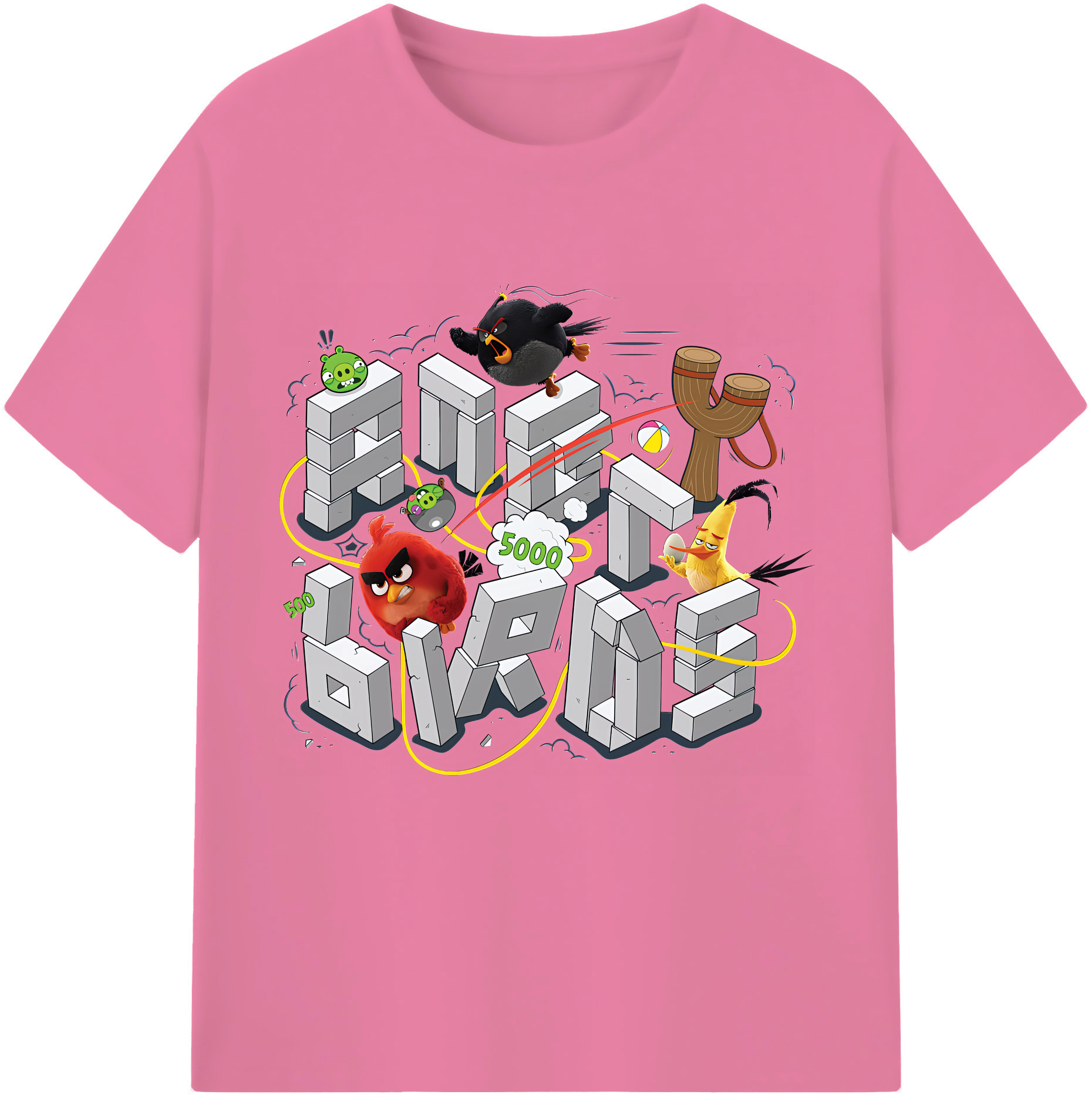（画像用） Angry Birds アングリーバード 綿100％半袖Tシャツ（フロントプリント）